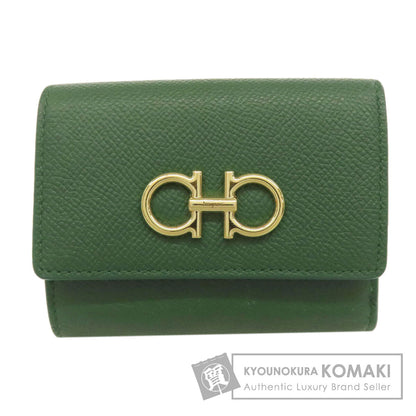 Salvatore Ferragamo GanciniHardware Bifold Wallet with Coin Pocket Leather Ladies [Used]