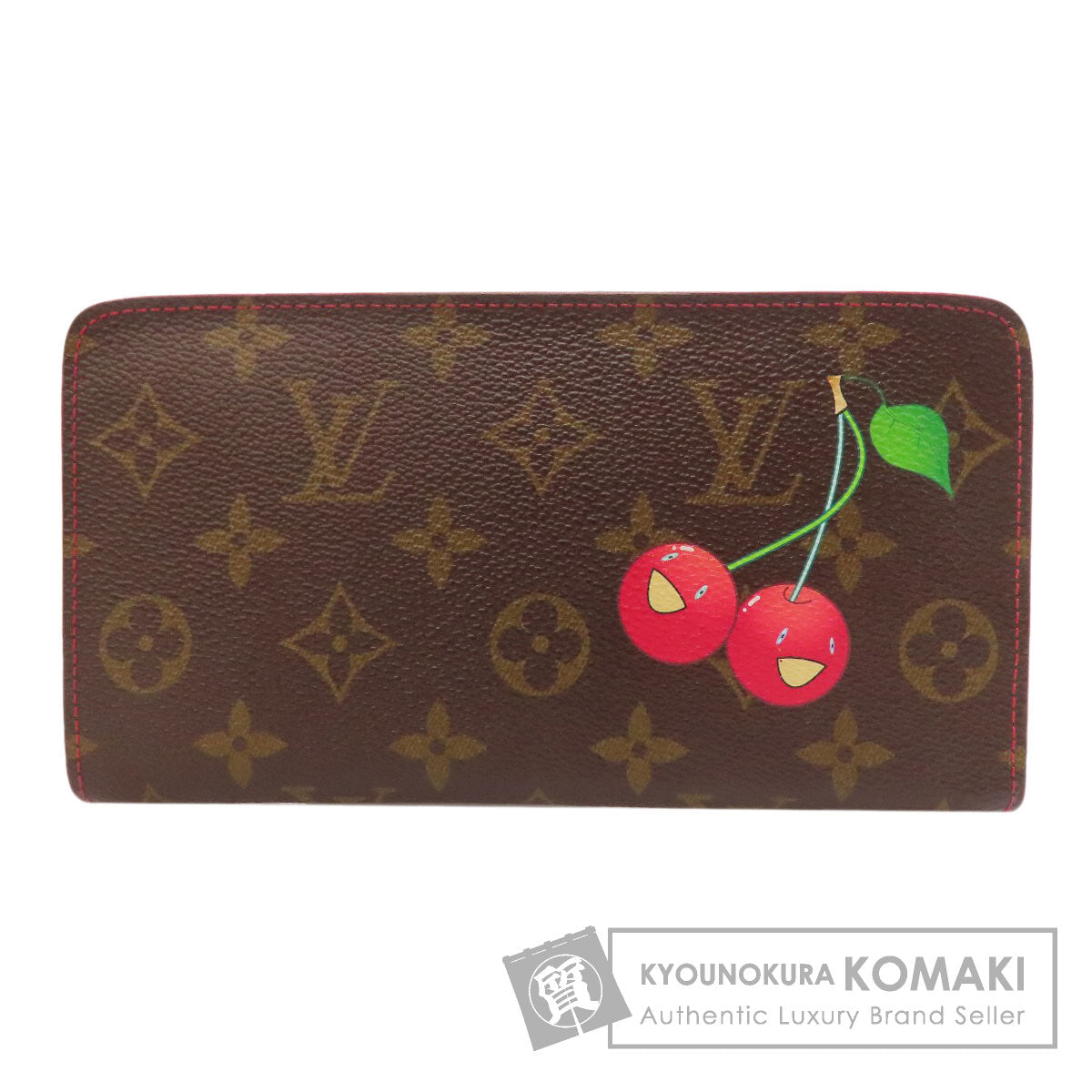 LOUIS VUITTON M95006 Porto Monnaie Zip Cherry Long wallet (with coin pocket) Monogram canvas Ladies [Used]
