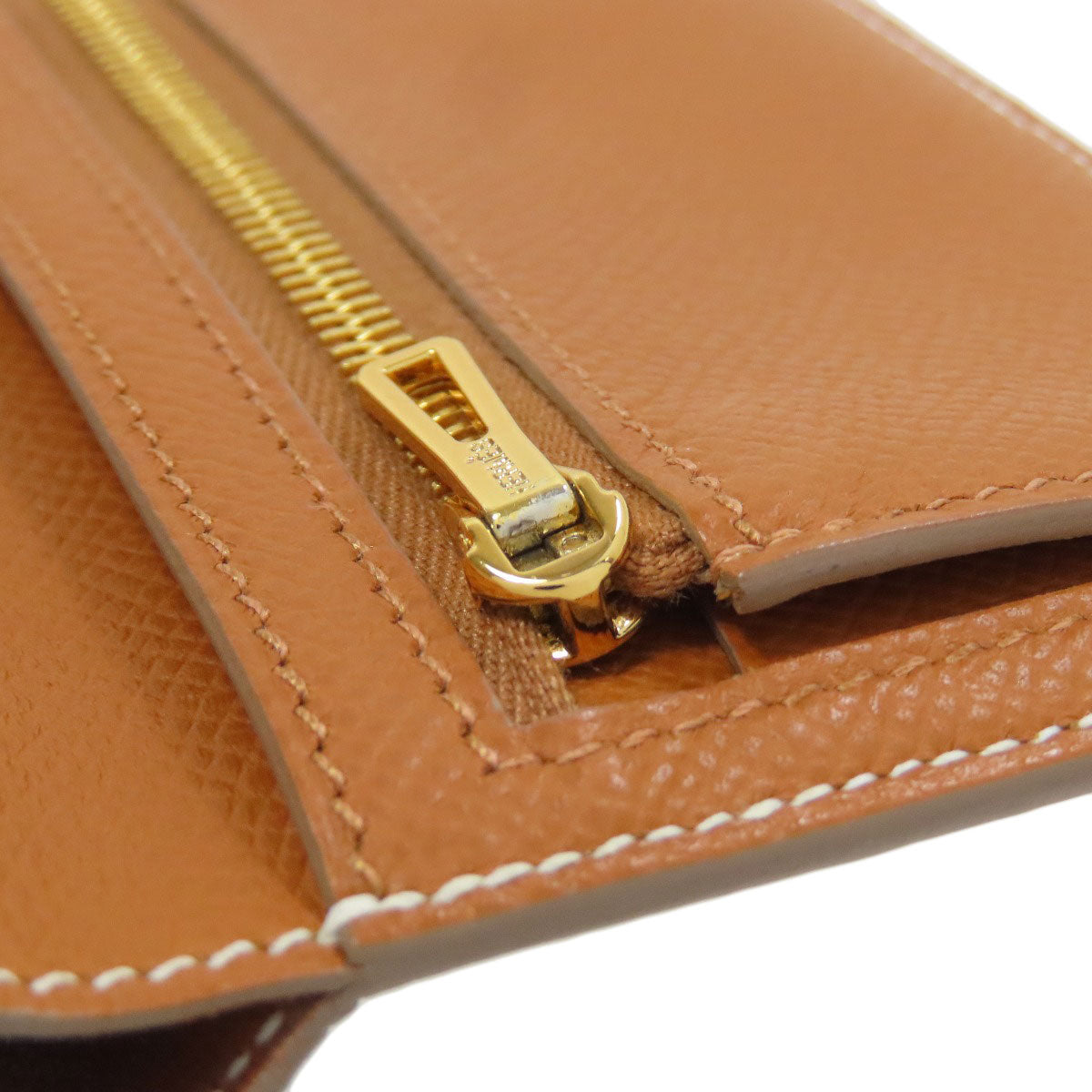 HERMES Bearn Combination GoldHardware Bifold Wallet with Coin Pocket Epsom Ladies [Used]