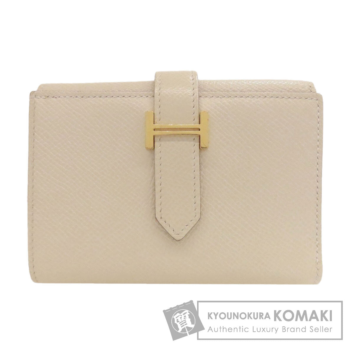 HERMES Bearn Combination GoldHardware Bifold Wallet with Coin Pocket Epsom Ladies [Used]