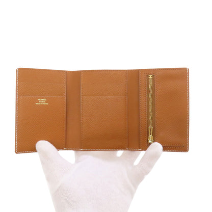 HERMES Bearn Combination GoldHardware Bifold Wallet with Coin Pocket Epsom Ladies [Used]