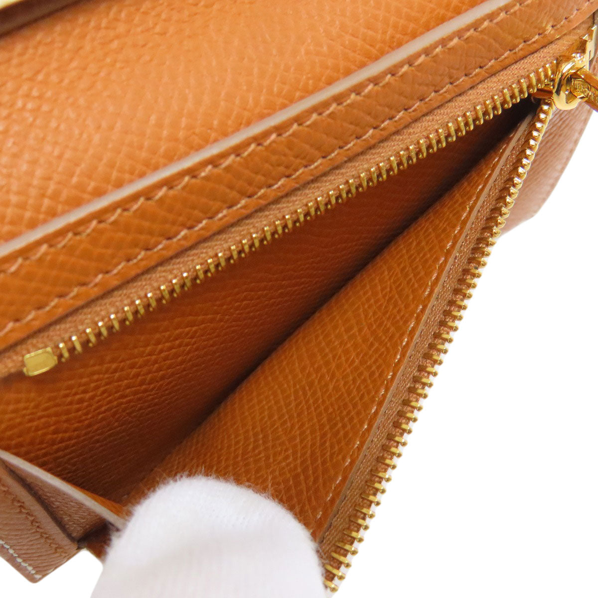 HERMES Bearn Combination GoldHardware Bifold Wallet with Coin Pocket Epsom Ladies [Used]