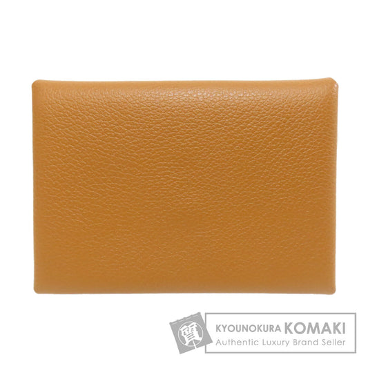 HERMES Calvi Duo SilverHardware coin purse Evercolor Ladies [Used]