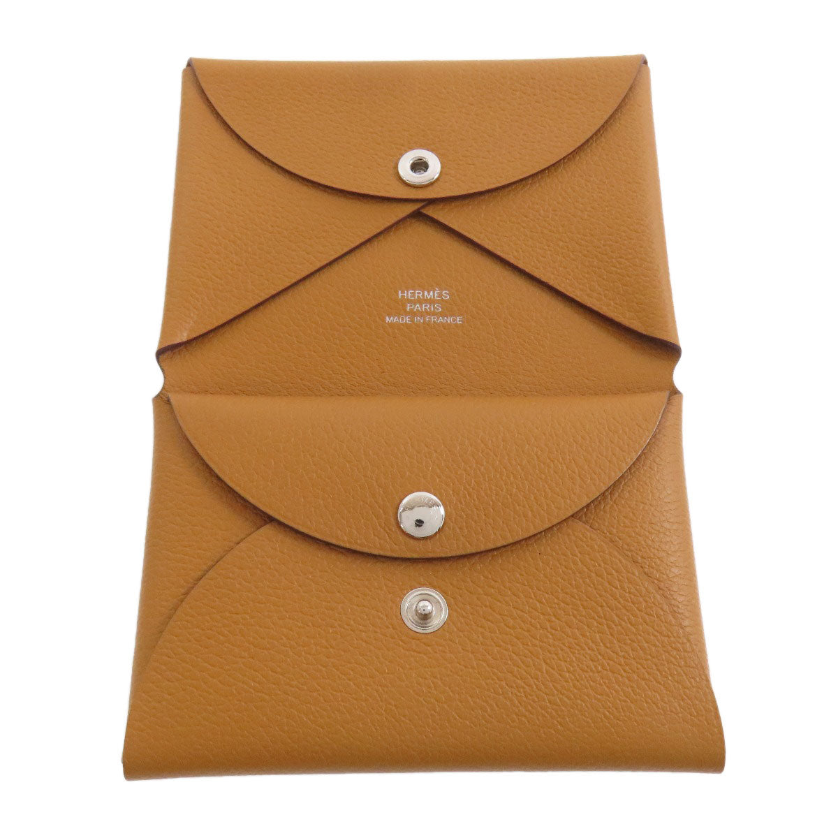 HERMES Calvi Duo SilverHardware coin purse Evercolor Ladies [Used]