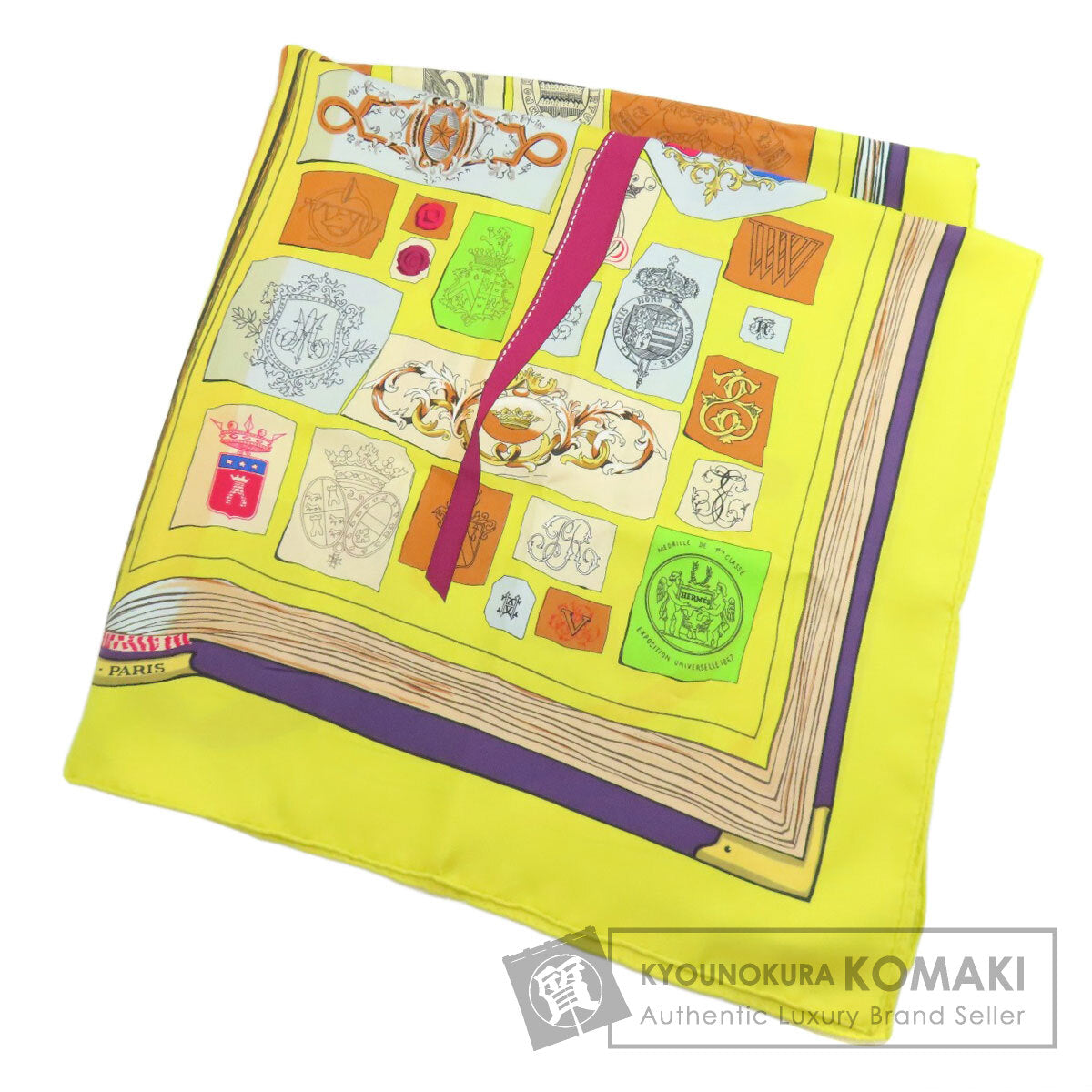 HERMES Carre90 Drawings and Symbols Scarf Silk Ladies [Used]