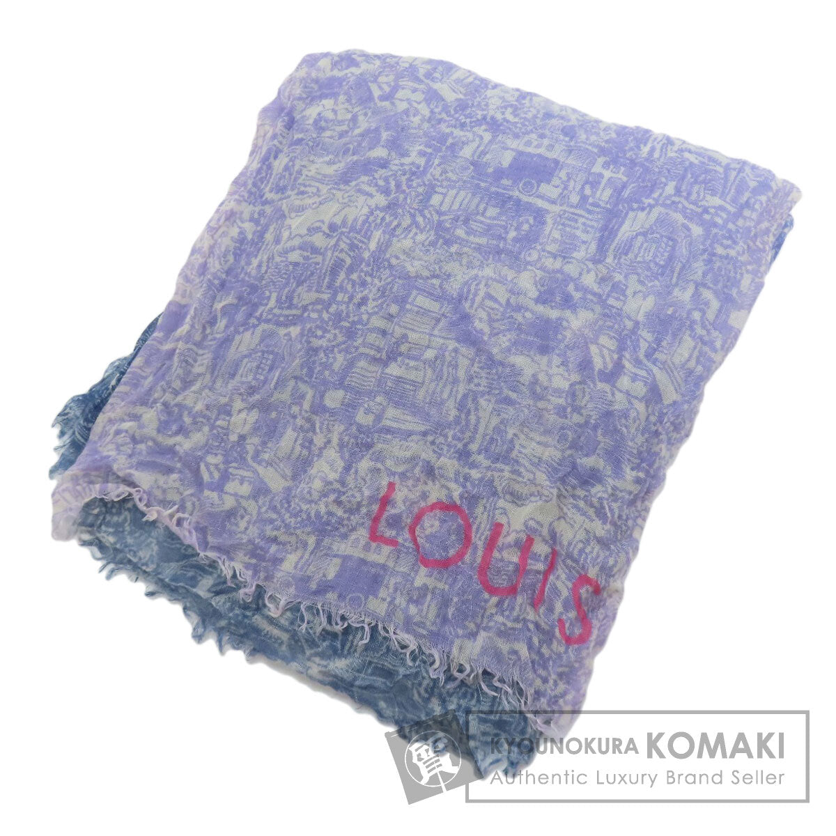 LOUIS VUITTON All-over street pattern Scarf Cashmere SilkLadies [Used]