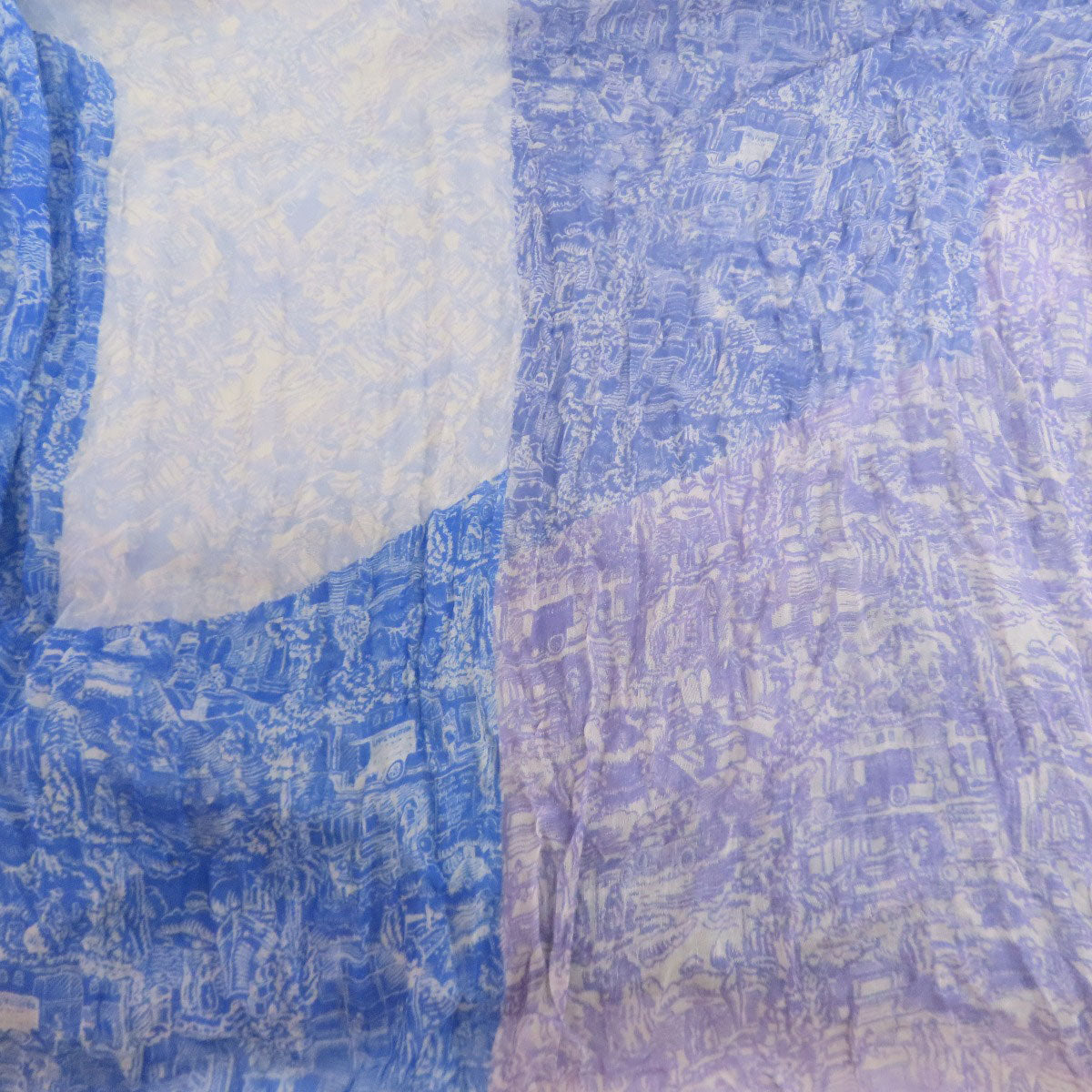 LOUIS VUITTON All-over street pattern Scarf Cashmere SilkLadies [Used]