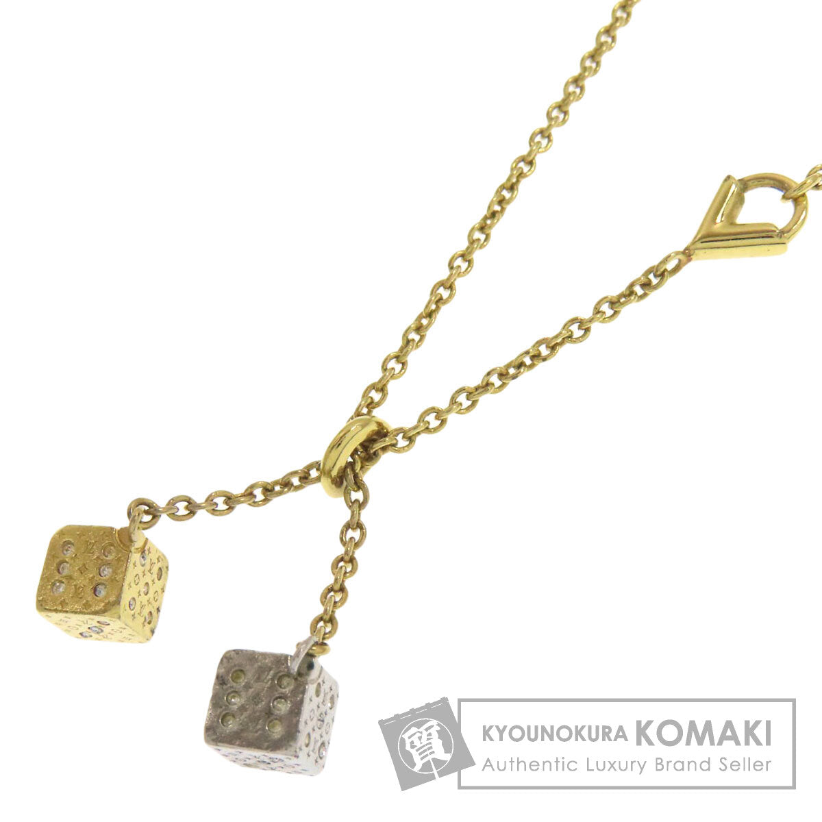 LOUIS VUITTON M62804 Lucky gram Necklace Gold Plated Ladies [Used]