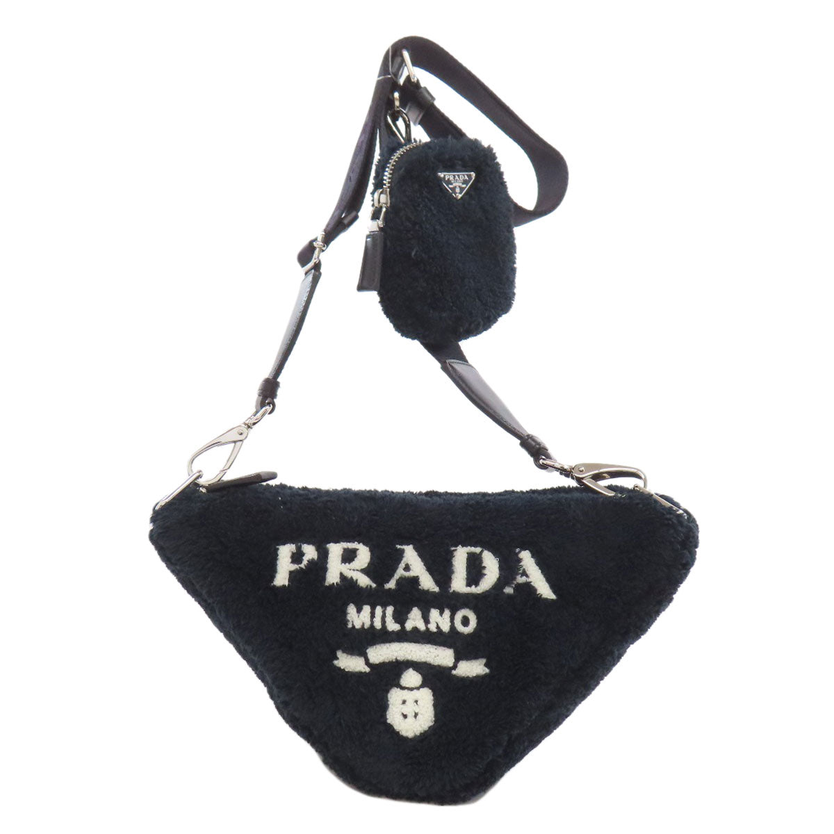 PRADA 1BH190 Triangle Shoulder Bag Bore Ladies [Used]