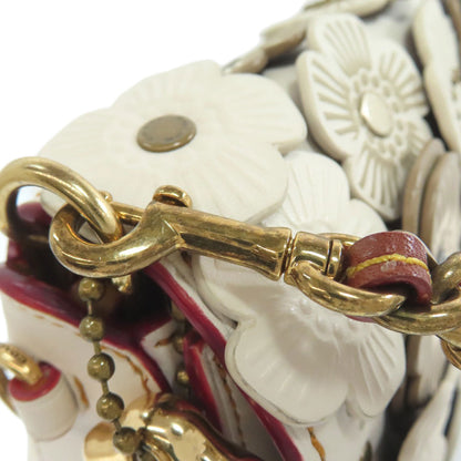 COACH 20215 Dinky Flower Motif Shoulder Bag Leather Ladies [Used]