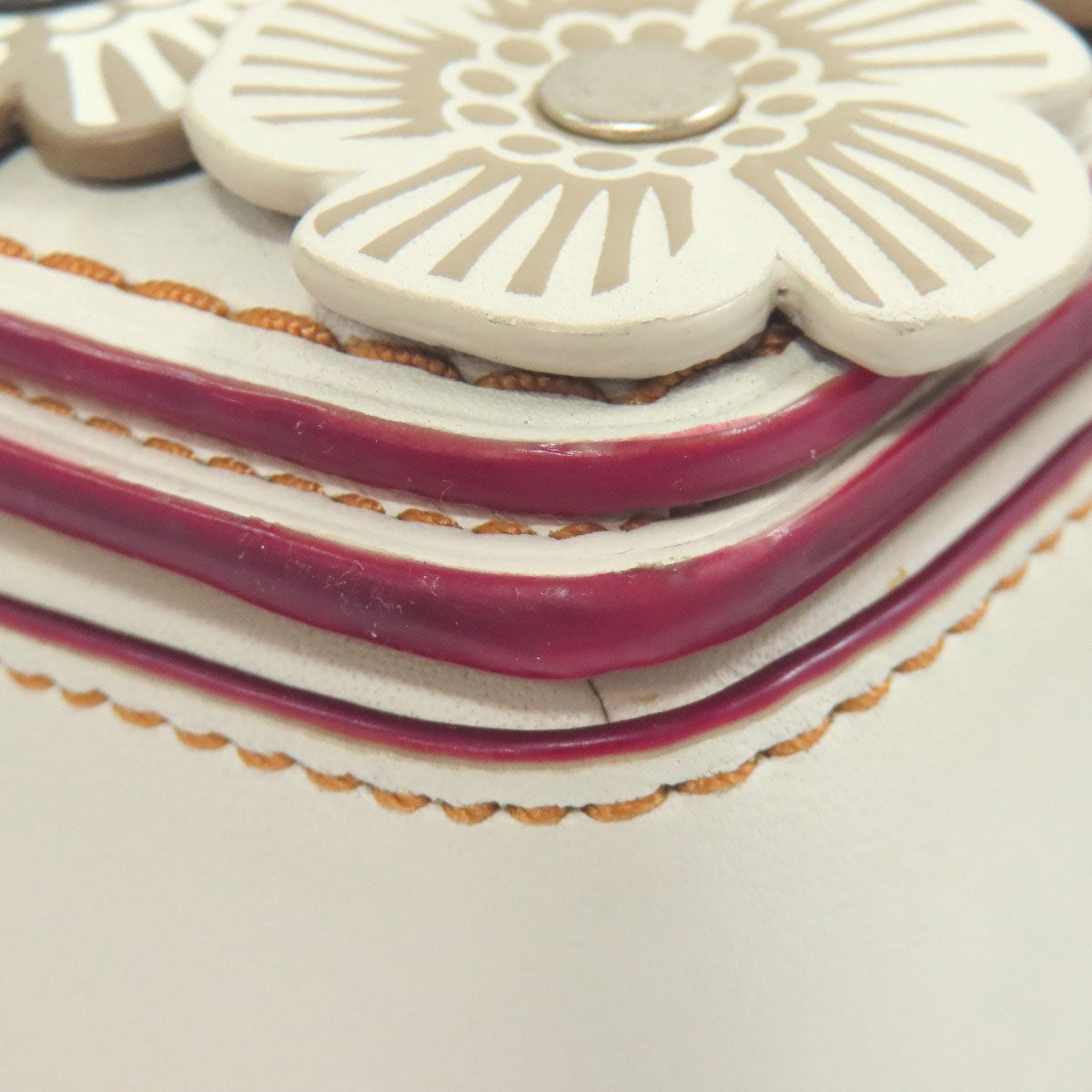 COACH 20215 Dinky Flower Motif Shoulder Bag Leather Ladies [Used]