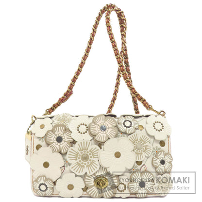 COACH 20215 Dinky Flower Motif Shoulder Bag Leather Ladies [Used]