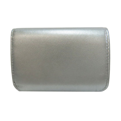BALENCIAGA Logo Tri-fold Wallet Mini Wallet Bifold Wallet with Coin Pocket Leather Ladies [Used]