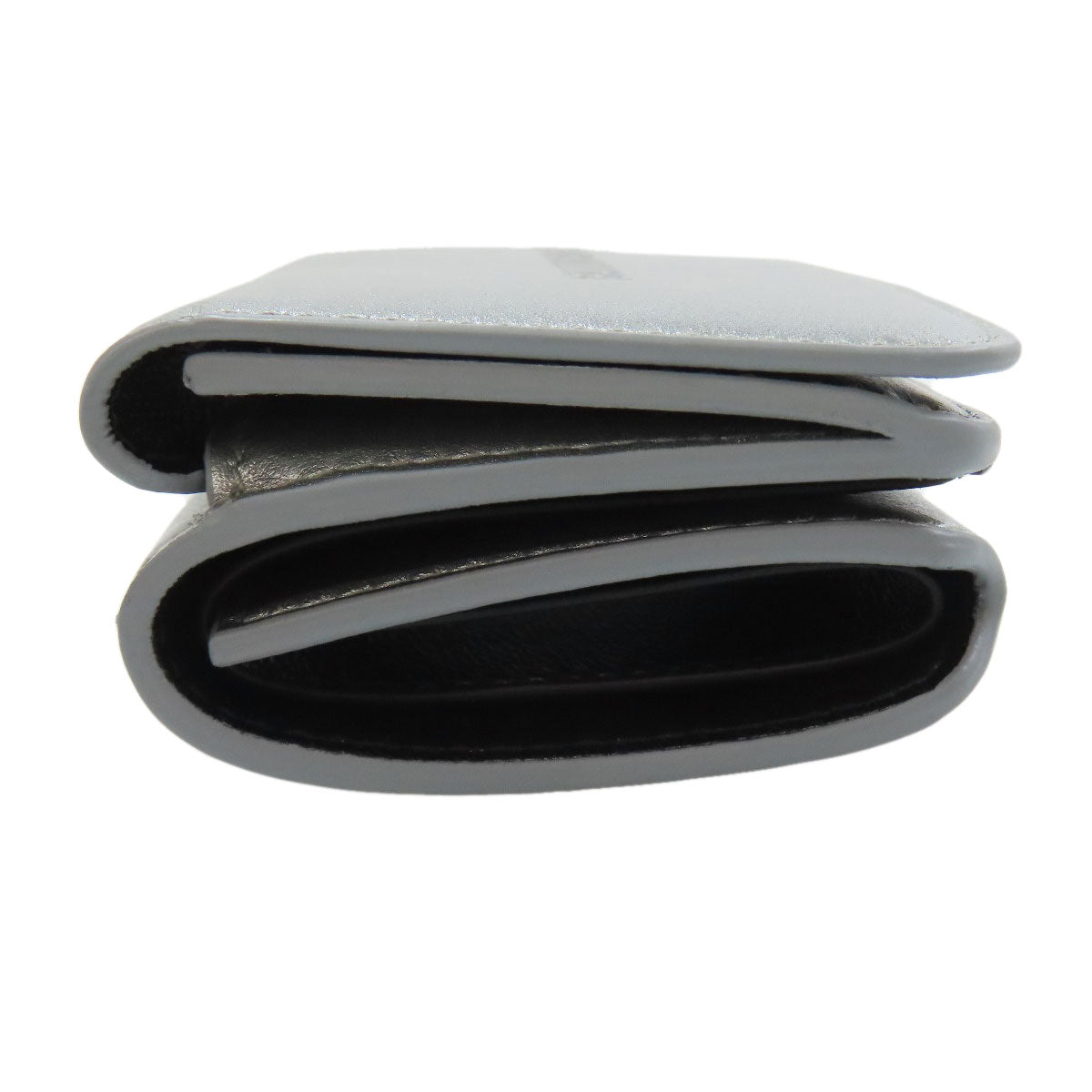 BALENCIAGA Logo Tri-fold Wallet Mini Wallet Bifold Wallet with Coin Pocket Leather Ladies [Used]