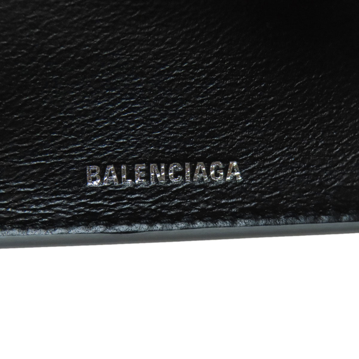 BALENCIAGA Logo Tri-fold Wallet Mini Wallet Bifold Wallet with Coin Pocket Leather Ladies [Used]