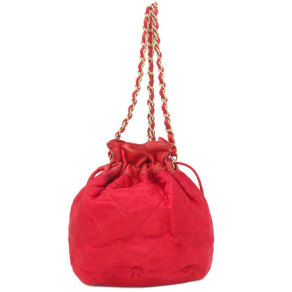 CHANEL DrawstringShoulder Matelasse GoldHardware Shoulder Bag Satin Ladies [Used]