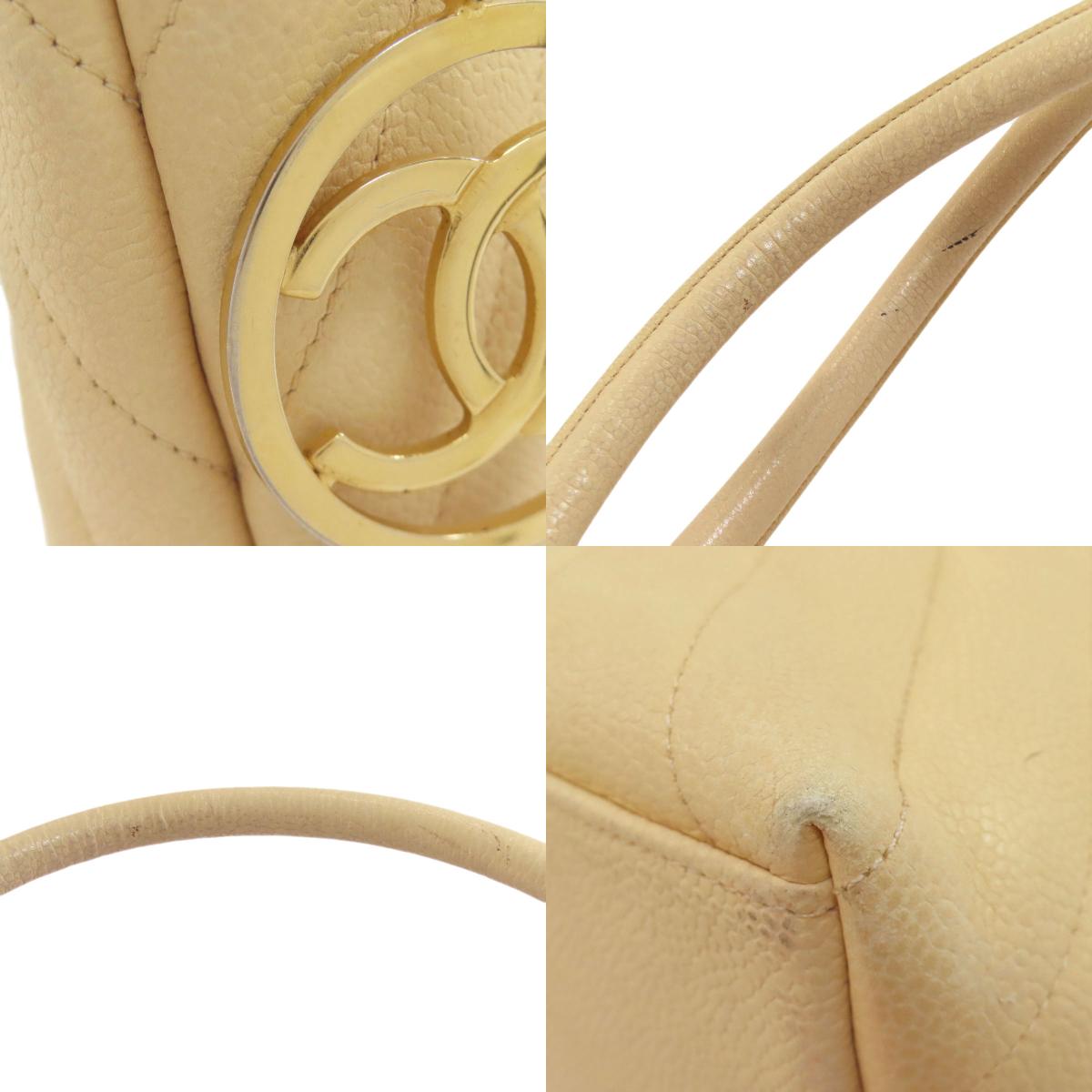 CHANEL V stitch Tote Bag Grained Calfskin Skin Ladies [Used]