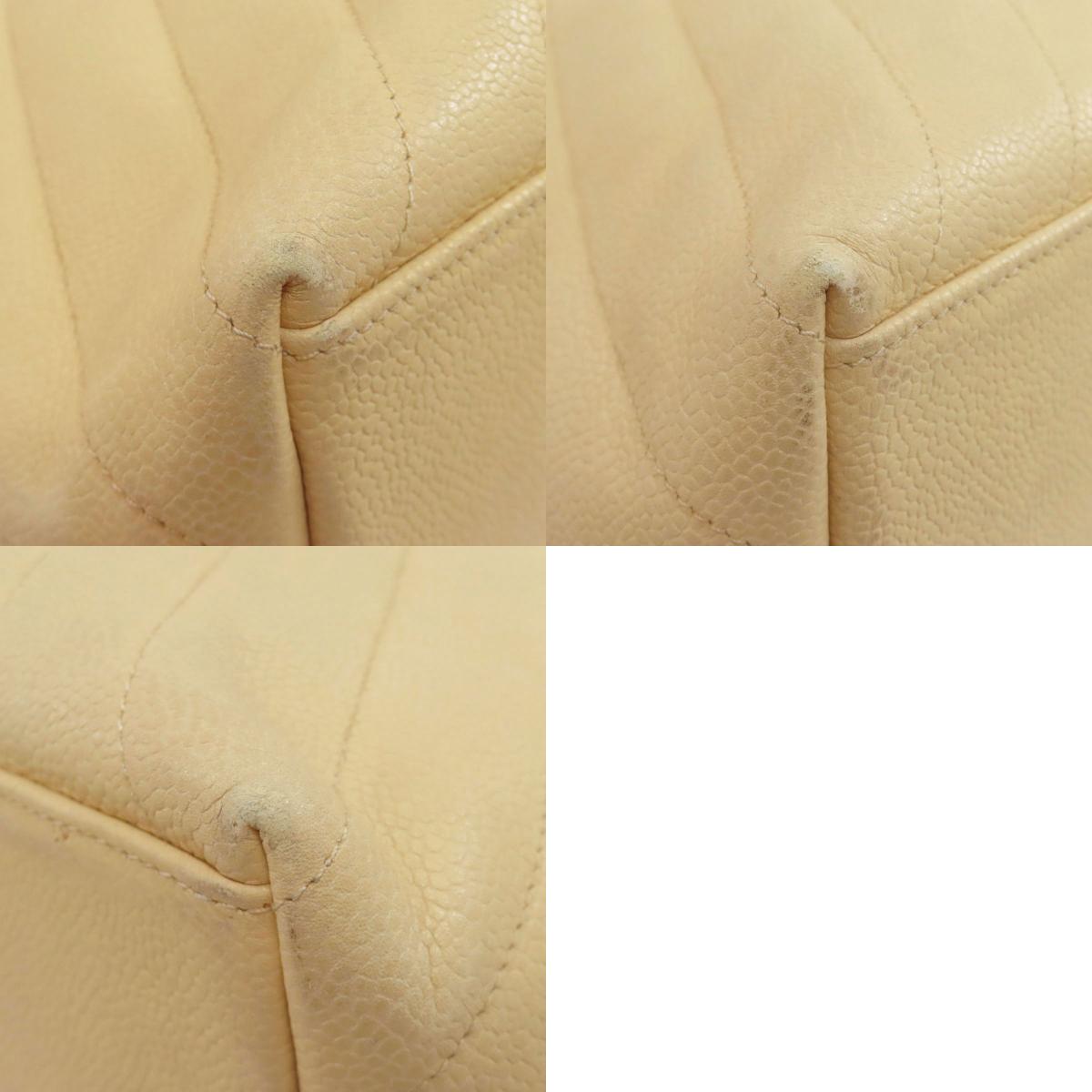 CHANEL V stitch Tote Bag Grained Calfskin Skin Ladies [Used]