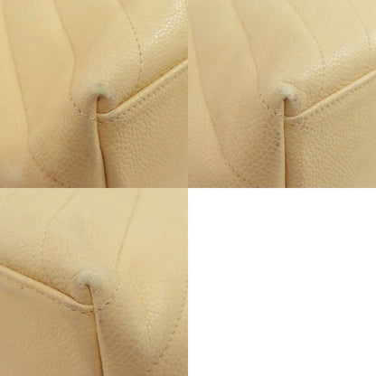 CHANEL V stitch Tote Bag Grained Calfskin Skin Ladies [Used]