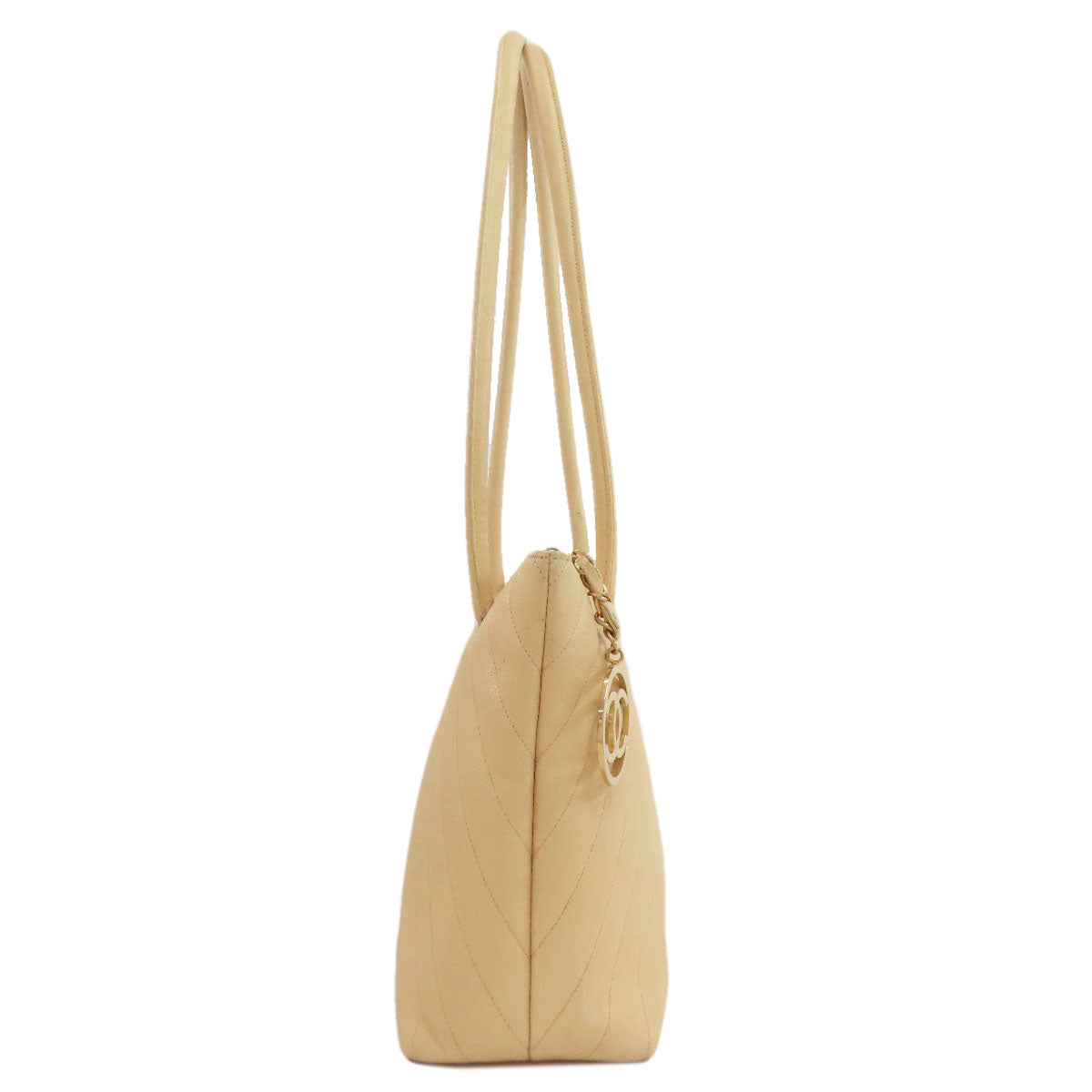 CHANEL V stitch Tote Bag Grained Calfskin Skin Ladies [Used]