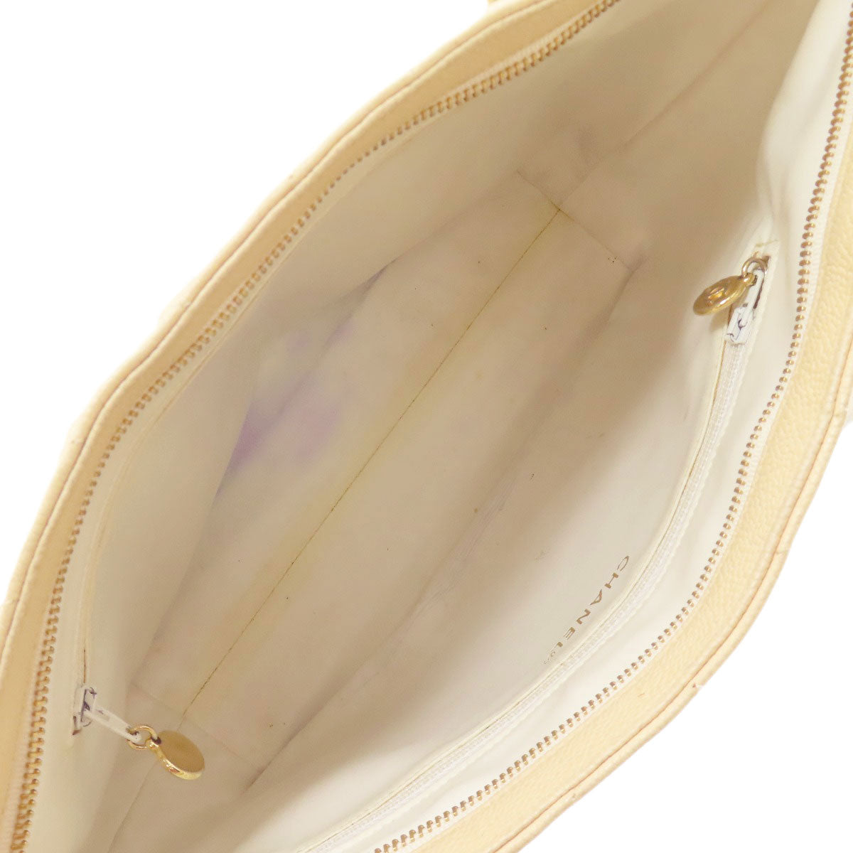 CHANEL V stitch Tote Bag Grained Calfskin Skin Ladies [Used]