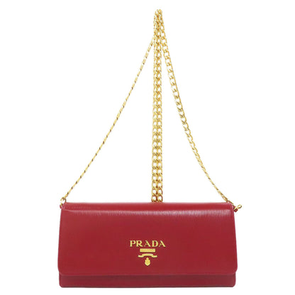 PRADA Chain wallet Long wallet (with coin pocket) Safiano Ladies [Used]