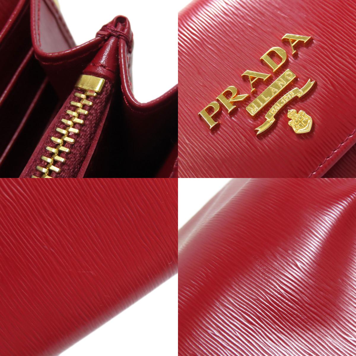 PRADA Chain wallet Long wallet (with coin pocket) Safiano Ladies [Used]