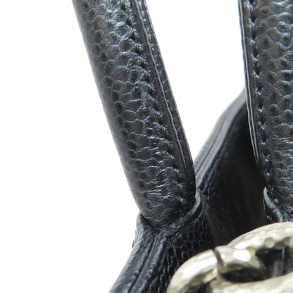 CHANEL Medallion SilverHardware Tote Bag Grained Calfskin Skin Ladies [Used]