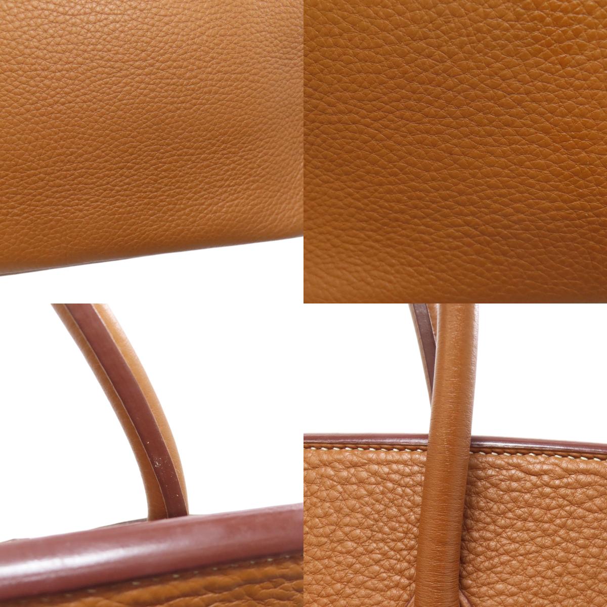 HERMES Birkin 35 Gold SilverHardware Handbag Taurillon Clemence Ladies [Used]