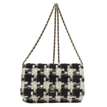 CHANEL Chain Wallet COCO Mark GoldHardware Long wallet (with coin pocket) Tweed Ladies [Used]