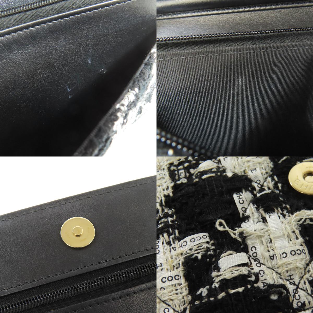 CHANEL Chain Wallet COCO Mark GoldHardware Long wallet (with coin pocket) Tweed Ladies [Used]