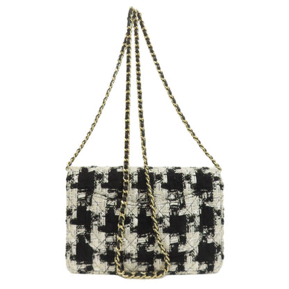 CHANEL Chain Wallet COCO Mark GoldHardware Long wallet (with coin pocket) Tweed Ladies [Used]