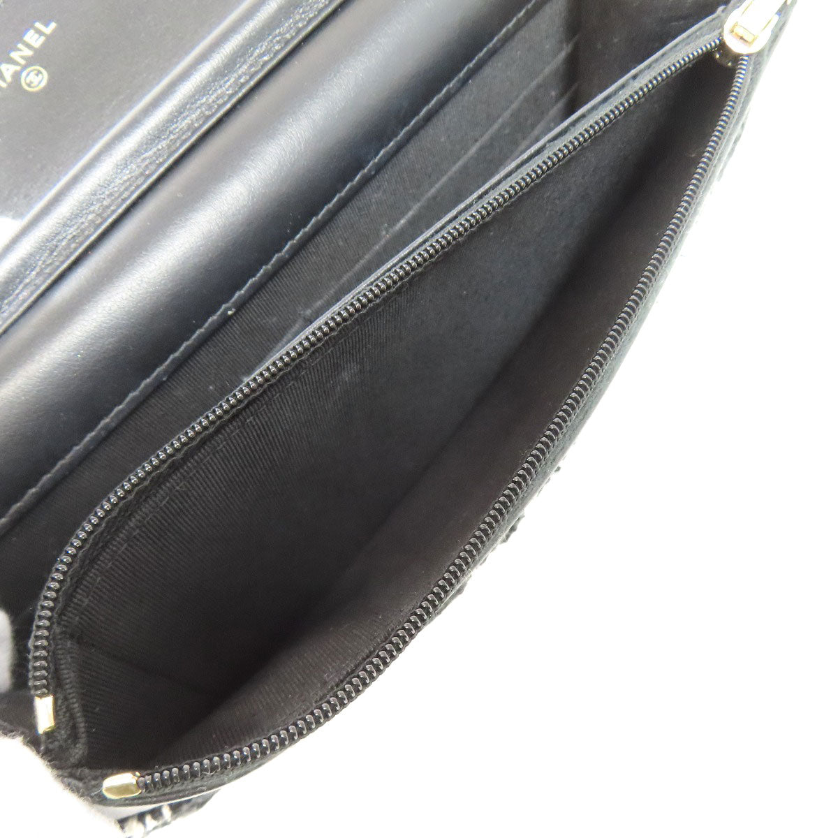 CHANEL Chain Wallet COCO Mark GoldHardware Long wallet (with coin pocket) Tweed Ladies [Used]