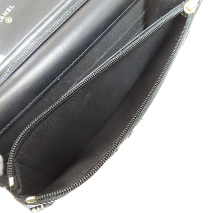 CHANEL Chain Wallet COCO Mark GoldHardware Long wallet (with coin pocket) Tweed Ladies [Used]