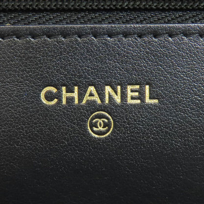CHANEL Chain Wallet COCO Mark GoldHardware Long wallet (with coin pocket) Tweed Ladies [Used]