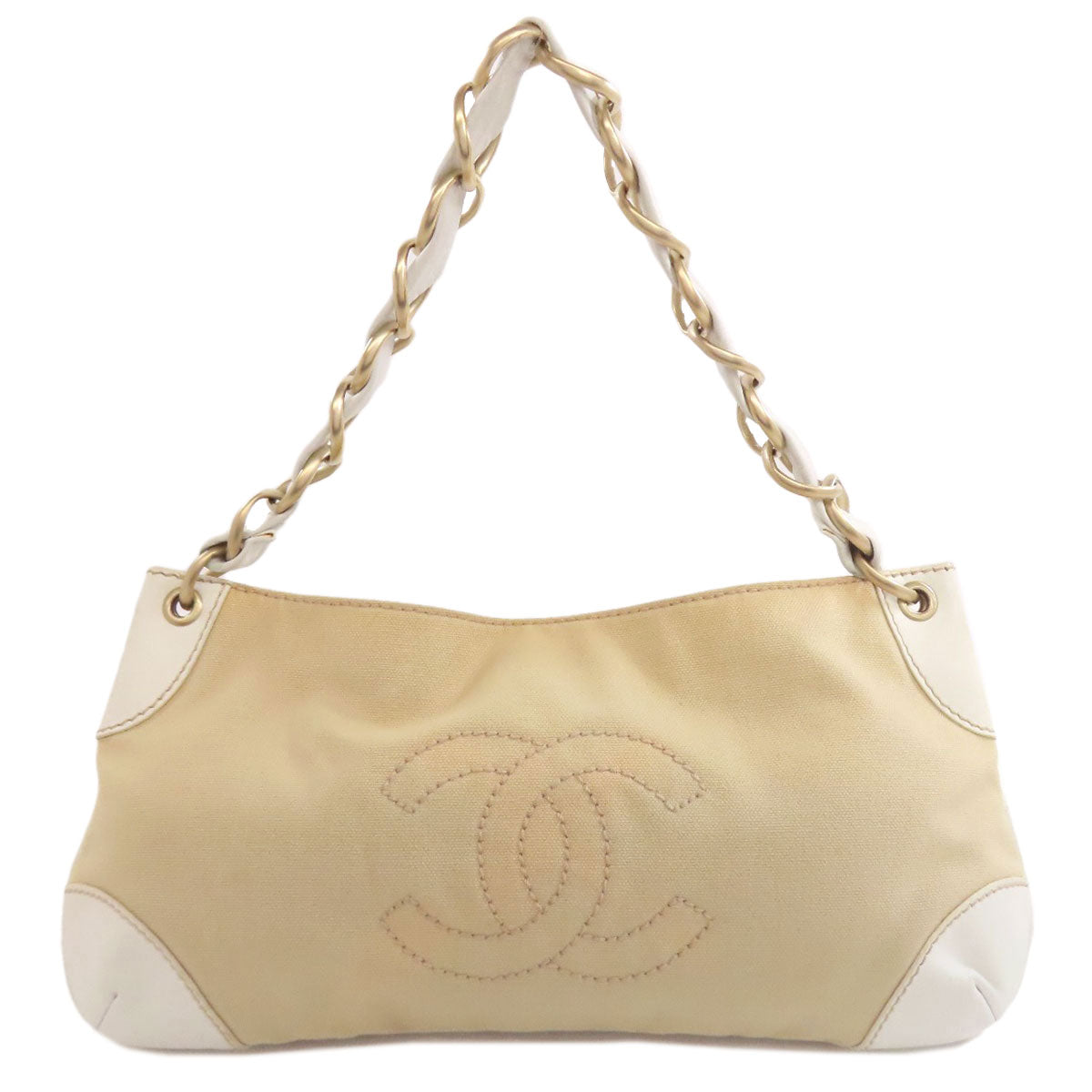 CHANEL COCO Mark GoldHardware Handbag Canvas CalfLadies [Used]