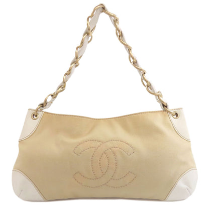 CHANEL COCO Mark GoldHardware Handbag Canvas CalfLadies [Used]