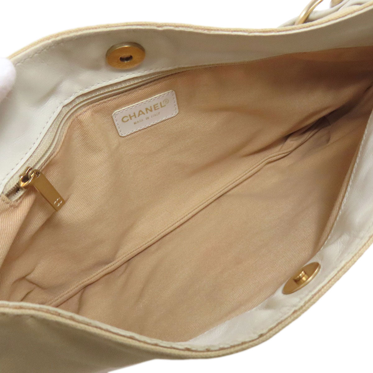 CHANEL COCO Mark GoldHardware Handbag Canvas CalfLadies [Used]