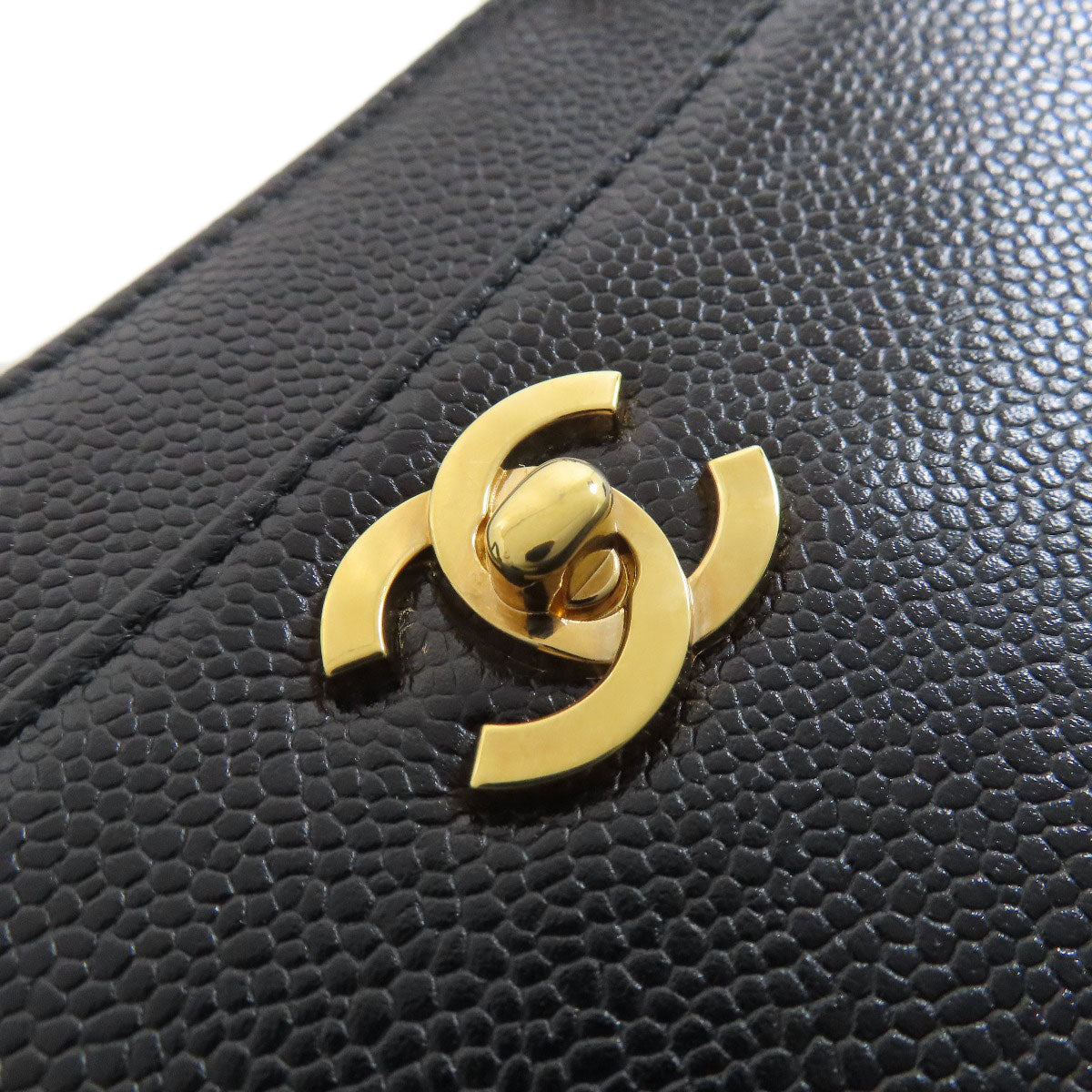 CHANEL COCO Mark GoldHardware Tote Bag Grained Calfskin Skin Ladies [Used]