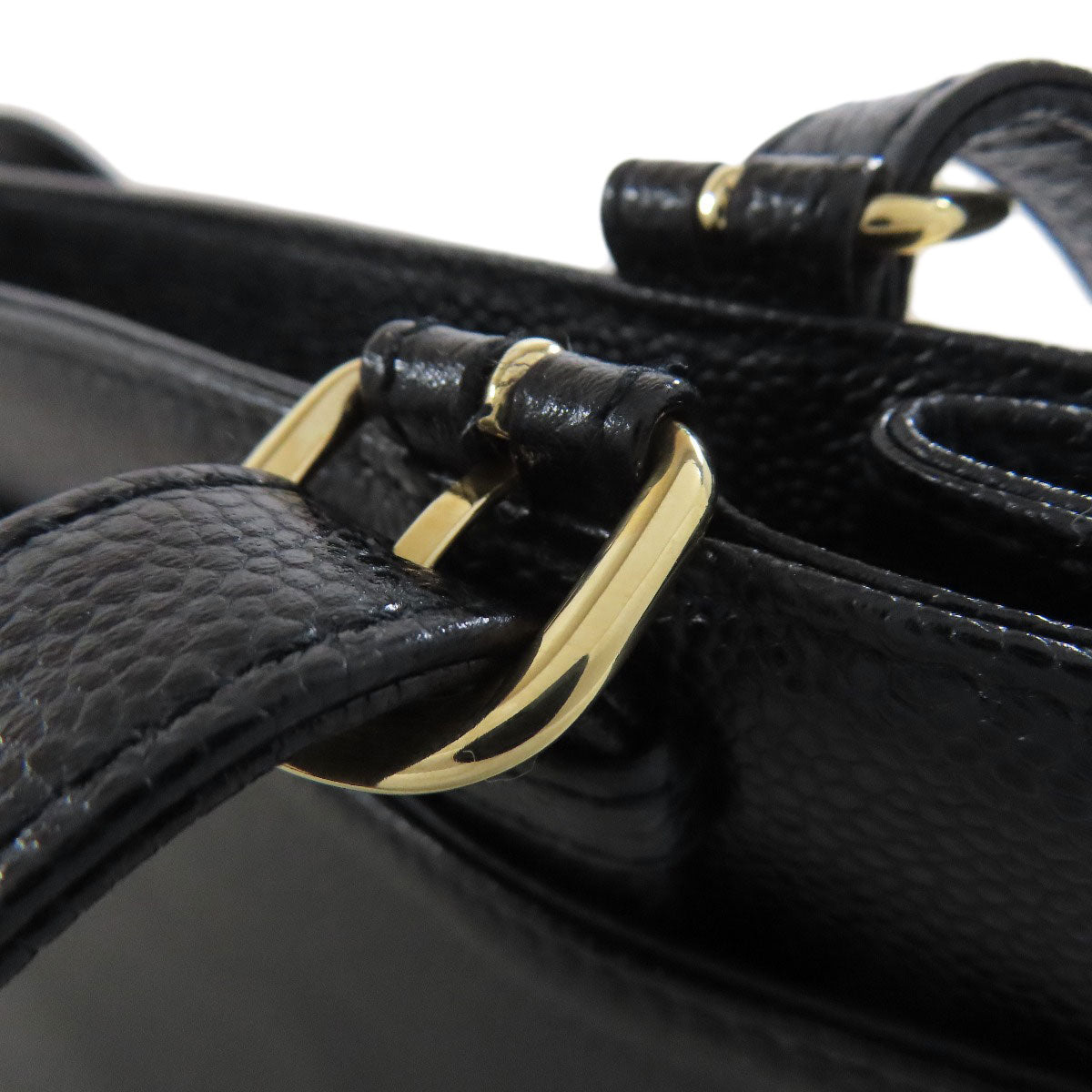 CHANEL COCO Mark GoldHardware Tote Bag Grained Calfskin Skin Ladies [Used]