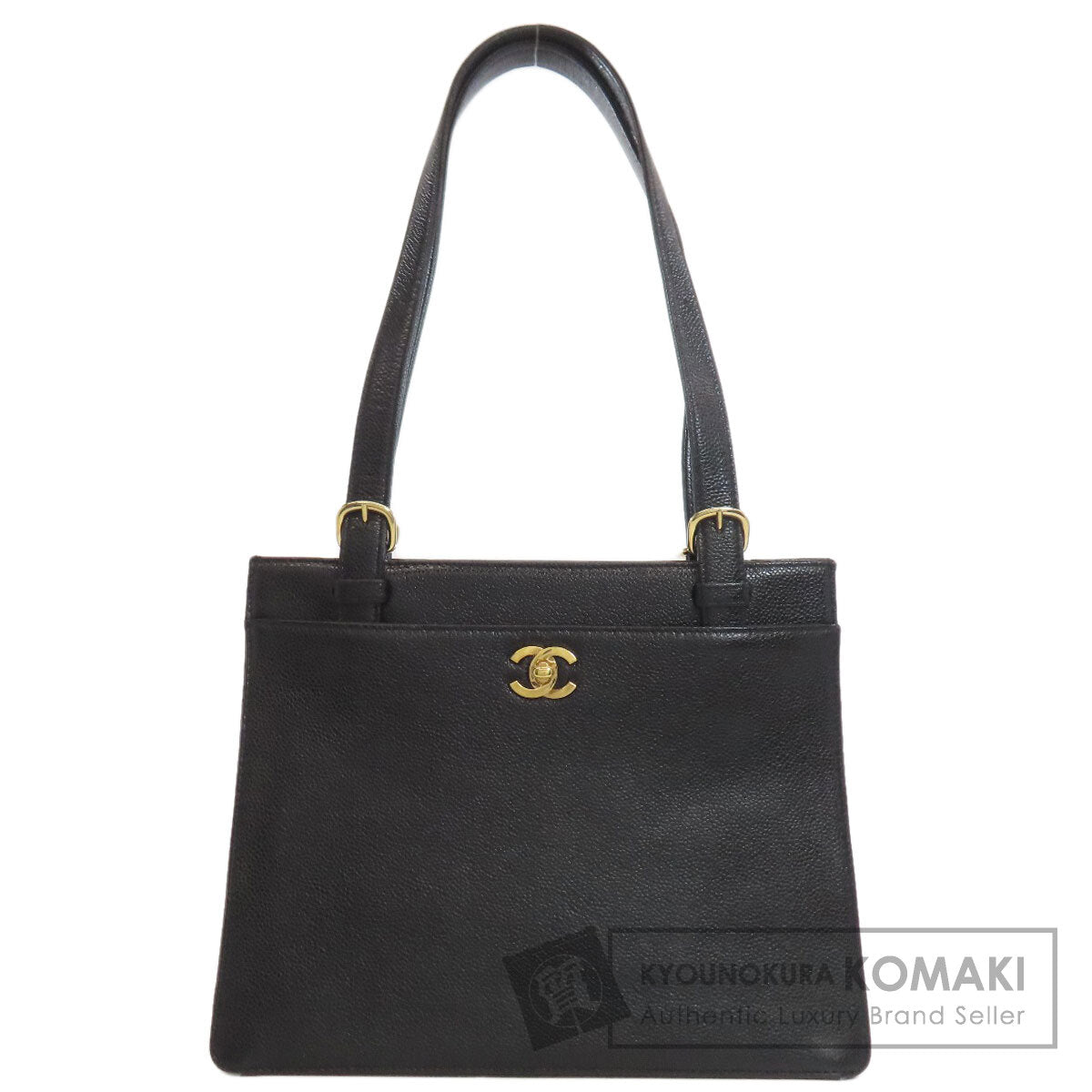 CHANEL COCO Mark GoldHardware Tote Bag Grained Calfskin Skin Ladies [Used]