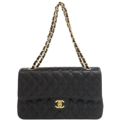 CHANEL Double flap Matelasse Gold Hardware Shoulder Bag Grained Calfskin Skin Ladies [Used]