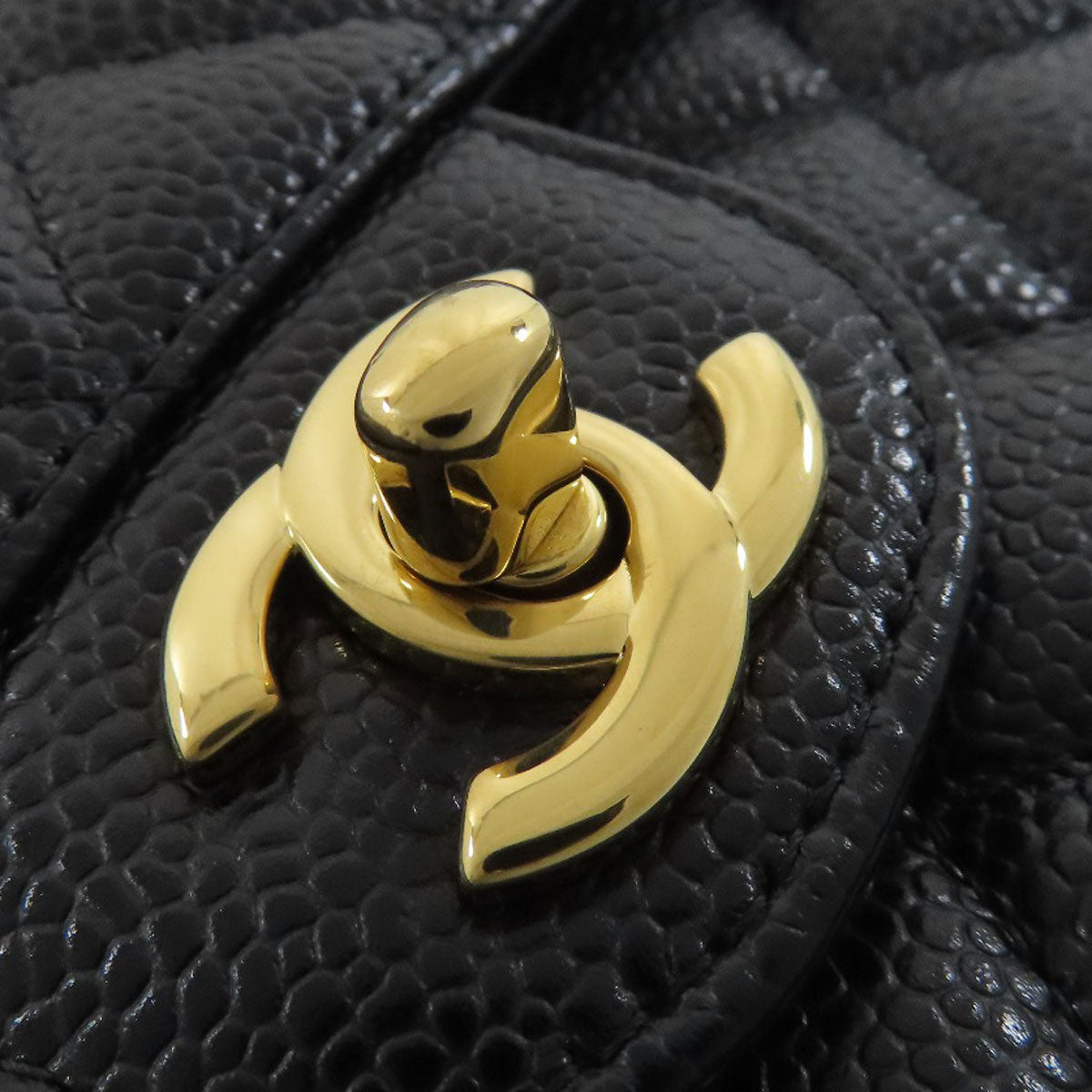 CHANEL Double flap Matelasse Gold Hardware Shoulder Bag Grained Calfskin Skin Ladies [Used]