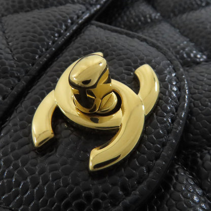 CHANEL Double flap Matelasse Gold Hardware Shoulder Bag Grained Calfskin Skin Ladies [Used]