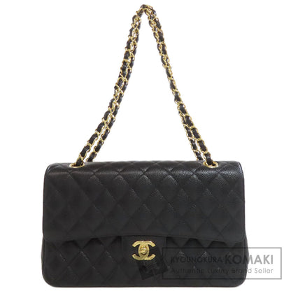 CHANEL Double flap Matelasse Gold Hardware Shoulder Bag Grained Calfskin Skin Ladies [Used]