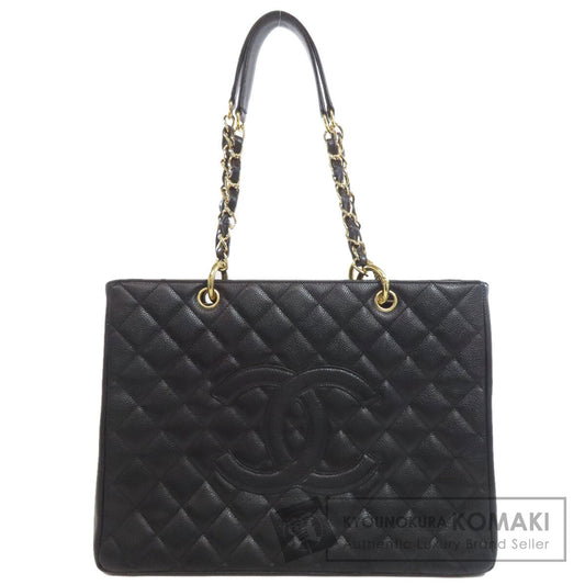 CHANEL GTS Chain Tote COCO Mark GoldHardware Tote Bag Grained Calfskin Skin Ladies [Used]