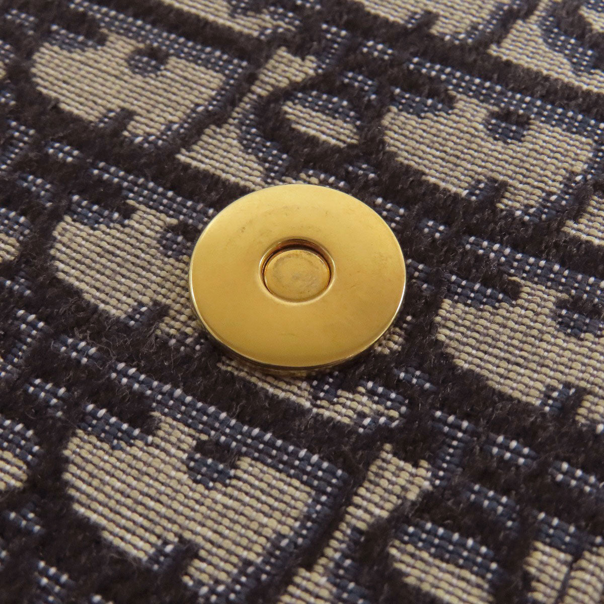 CHRISTIAN DIOR Chain wallet Trotter pattern Long wallet (with coin pocket) Canvas Ladies [Used]