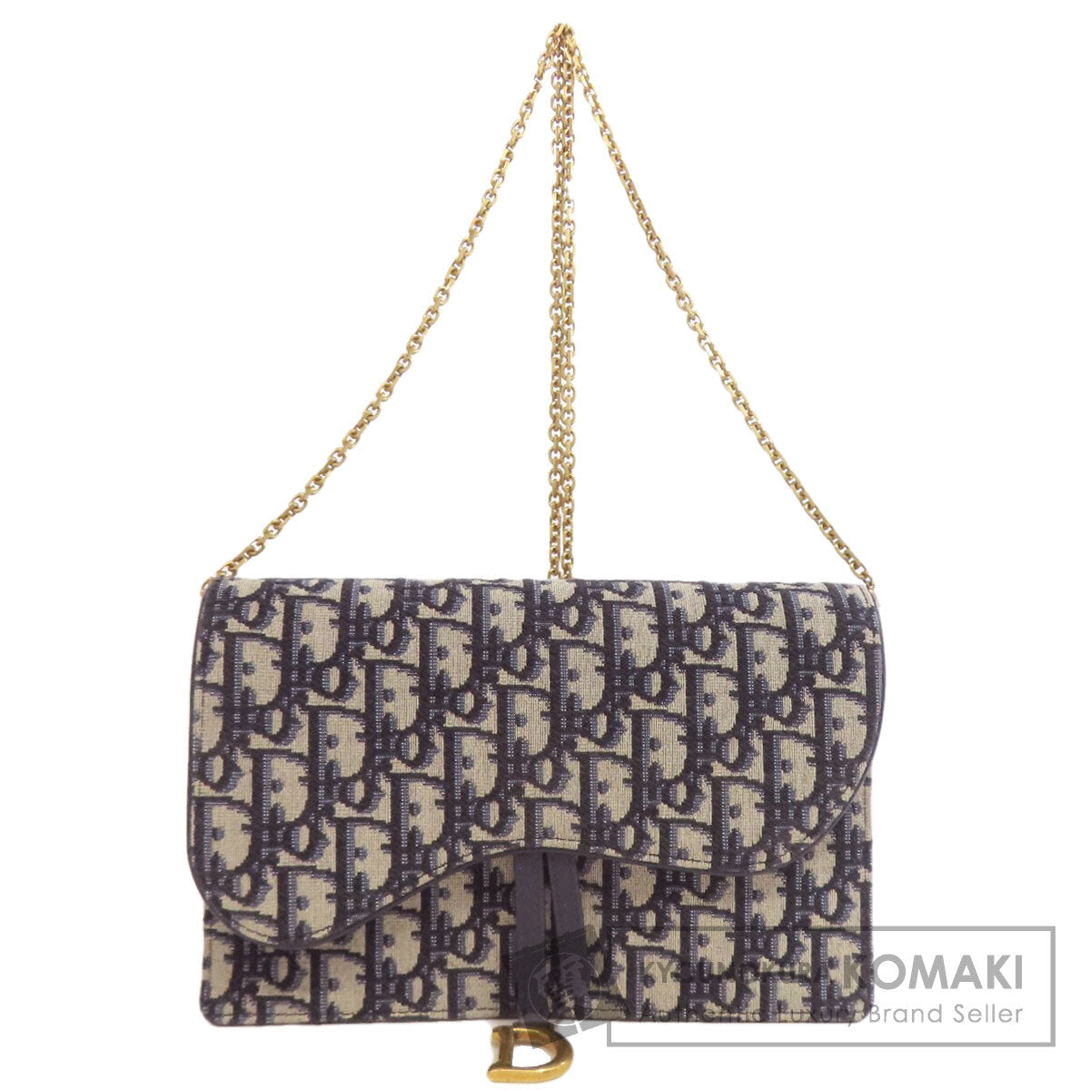 CHRISTIAN DIOR Chain wallet Trotter pattern Long wallet (with coin pocket) Canvas Ladies [Used]