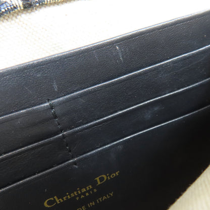 CHRISTIAN DIOR Chain wallet Trotter pattern Long wallet (with coin pocket) Canvas Ladies [Used]