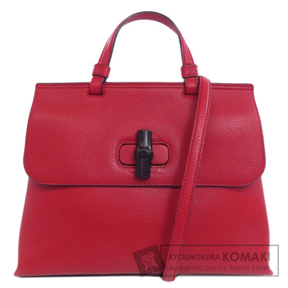 GUCCI 392013 Bamboo Daily 2WAY Handbag Leather Ladies [Used]